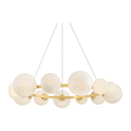 13-Light Seedy Glass Aged Brass Chandelier / Default Title