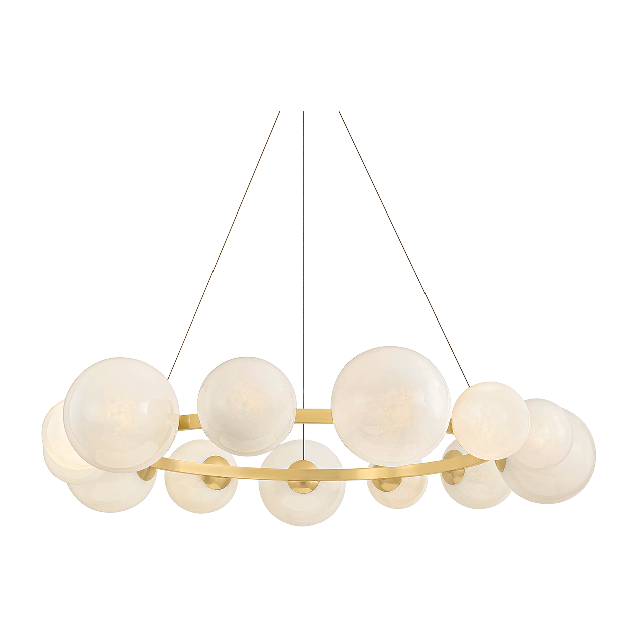 13-Light Seedy Glass Aged Brass Chandelier / Default Title