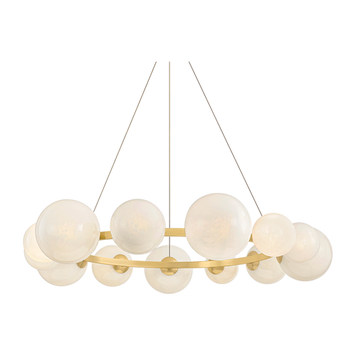 13-Light Seedy Glass Aged Brass Chandelier / Default Title