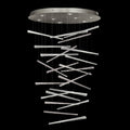 23-Spire Crystal LED Round Pendant Light / Silver/Crystal Stardust