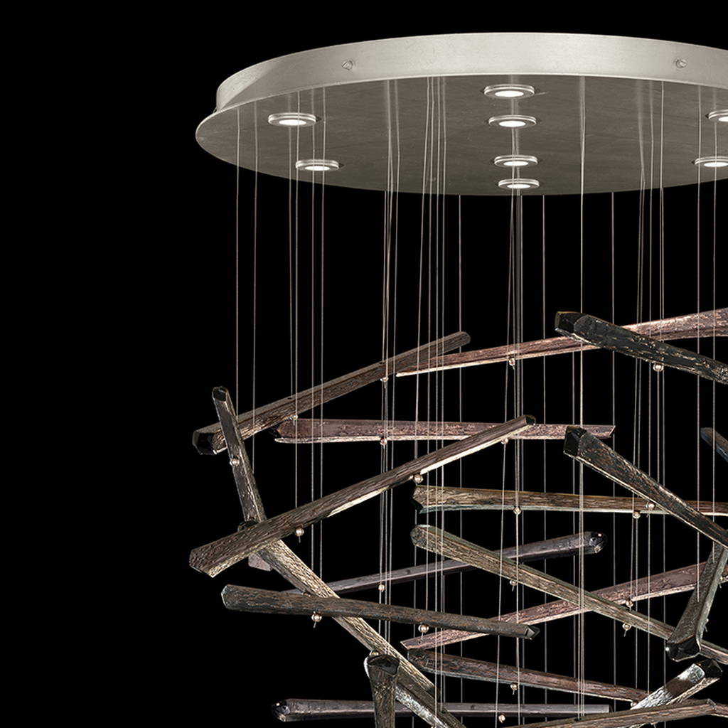 23-Spire Crystal LED Round Pendant Light