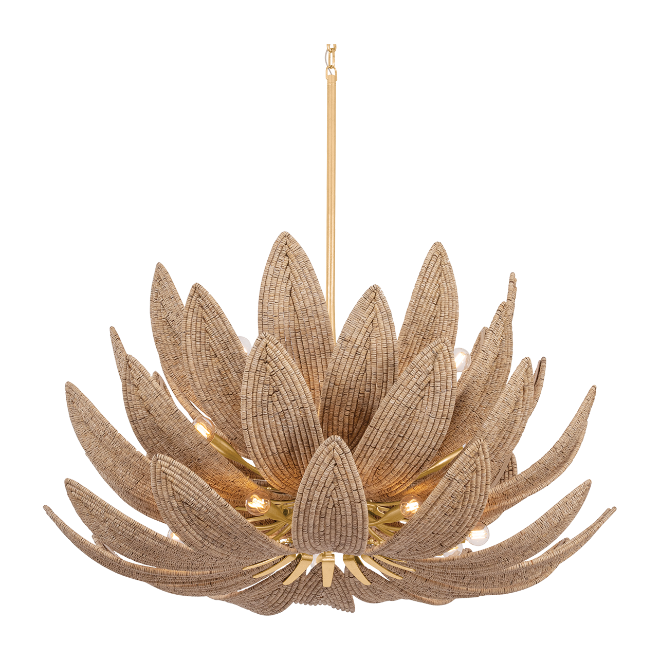 28-Light Coco Bead Gold Chandelier / Default Title
