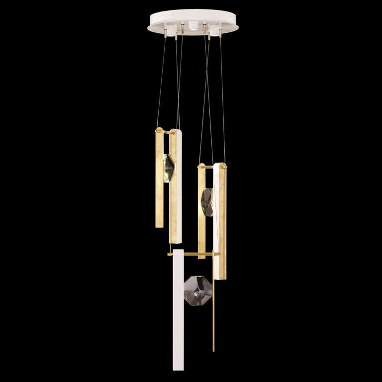 3-Drop Jewel Crystal LED Pendant Light / White