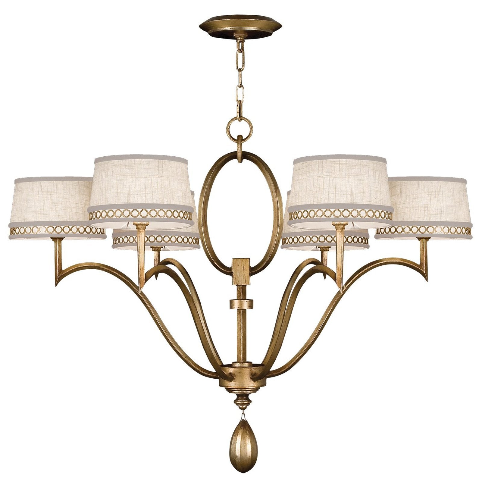39-Inch Gold or Silver Shade Chandelier