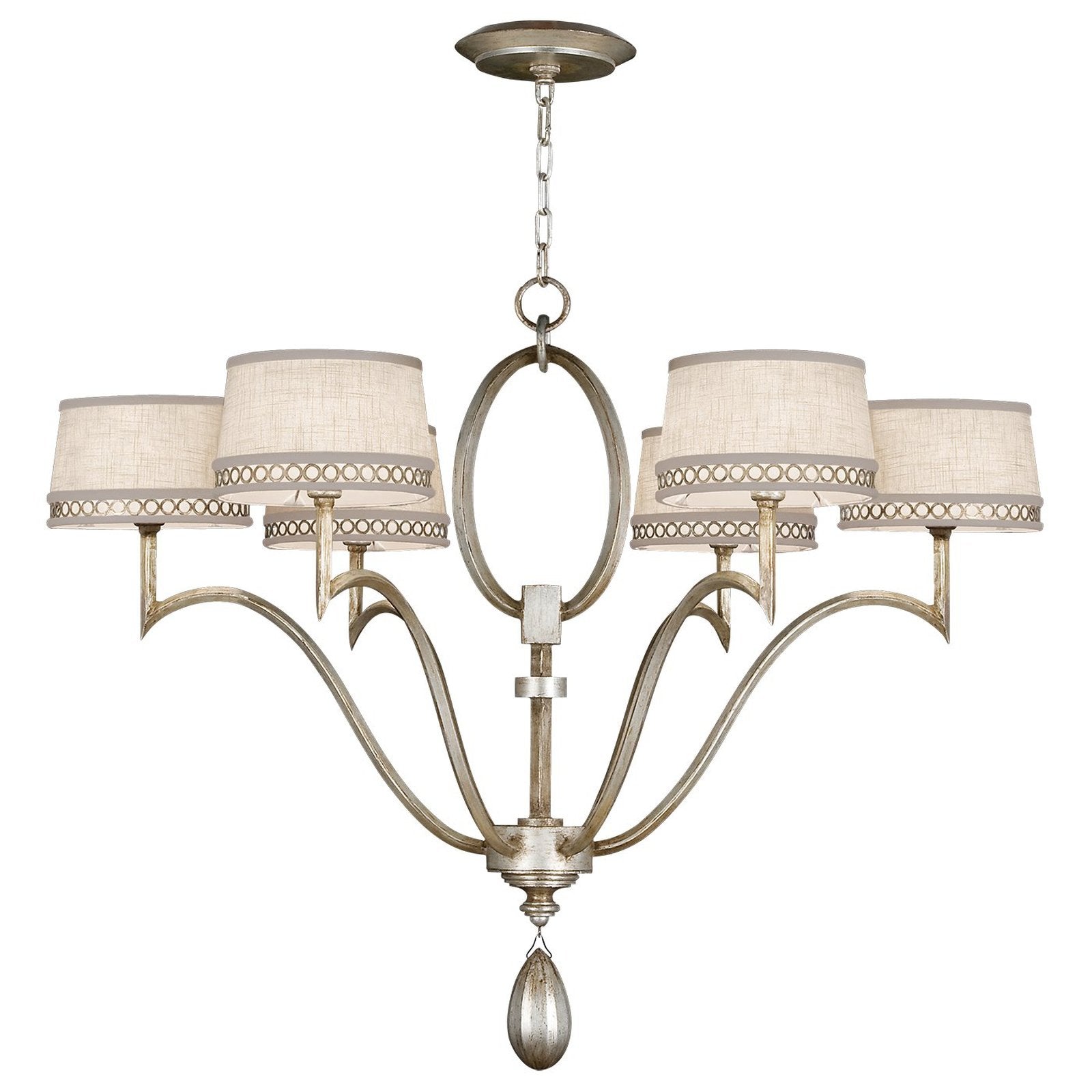 39-Inch Gold or Silver Shade Chandelier