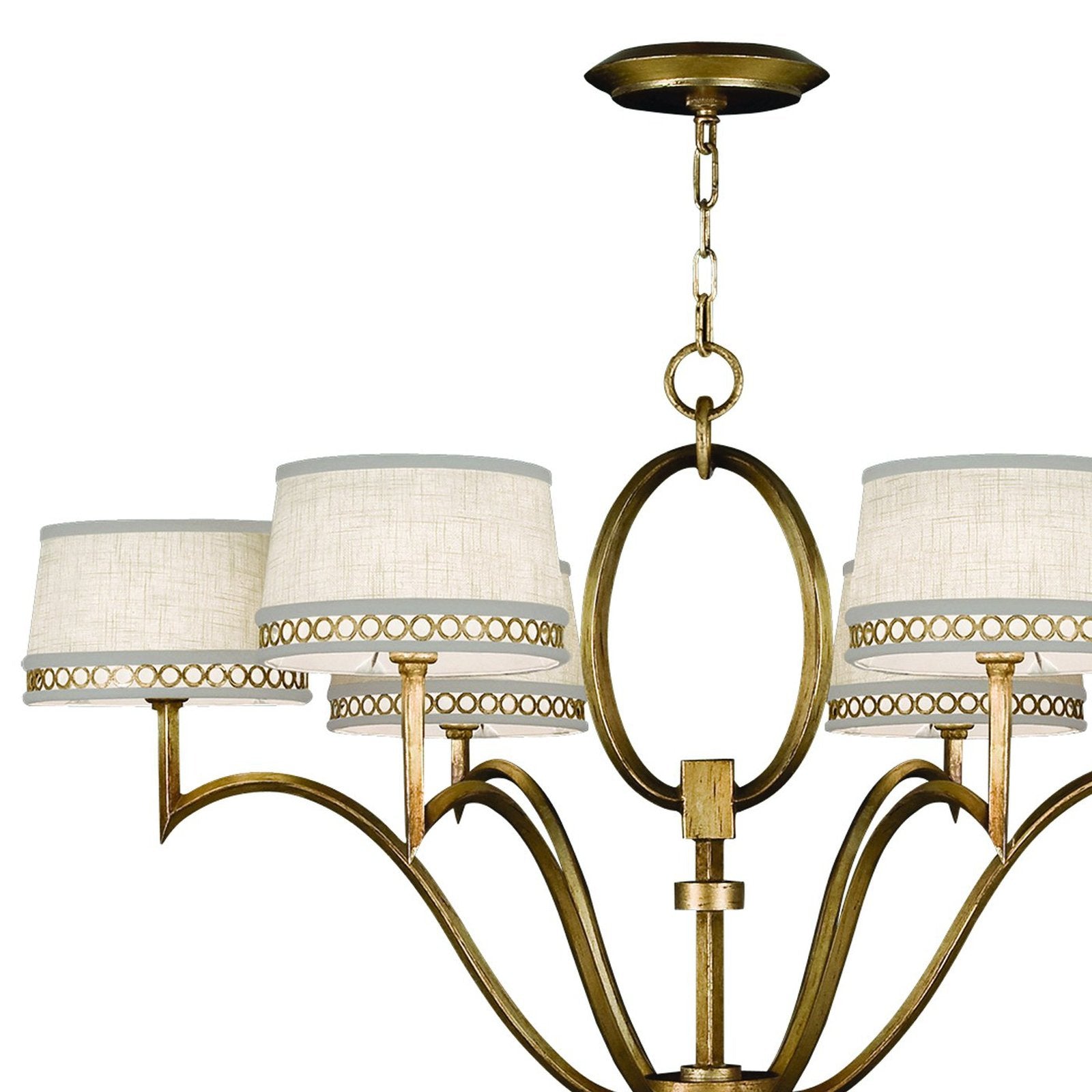 39-Inch Gold or Silver Shade Chandelier
