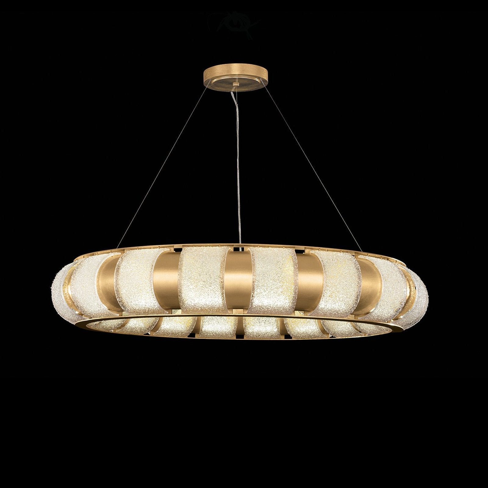 45-Inch Handcrafted Glass LED Pendant Light / Gold / Diamond Blanket