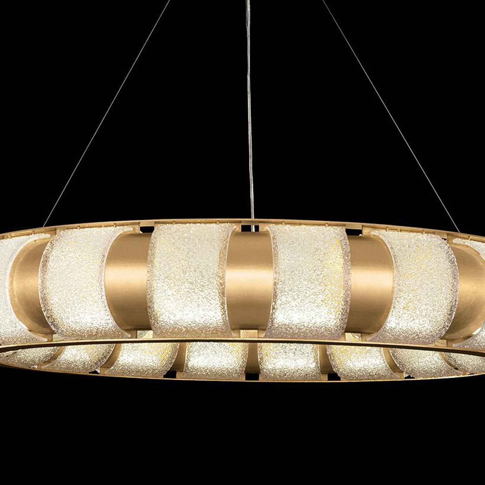 45-Inch Handcrafted Glass LED Pendant Light / Silver / Bahama Sand