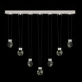 7-Drop Optic Crystal LED Pendant Light / Brushed Silver