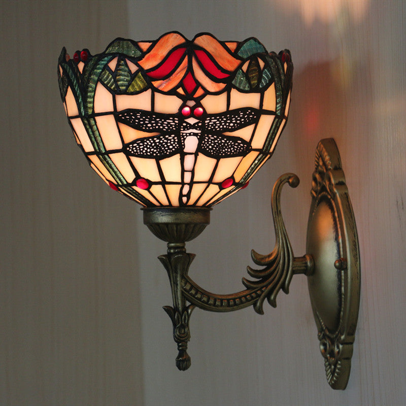 European Dragonfly Glass Wall Light / Picture style