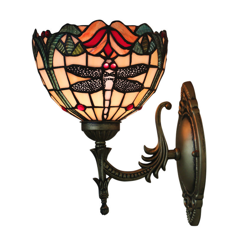 European Dragonfly Glass Wall Light / Single head crystal wall lamp