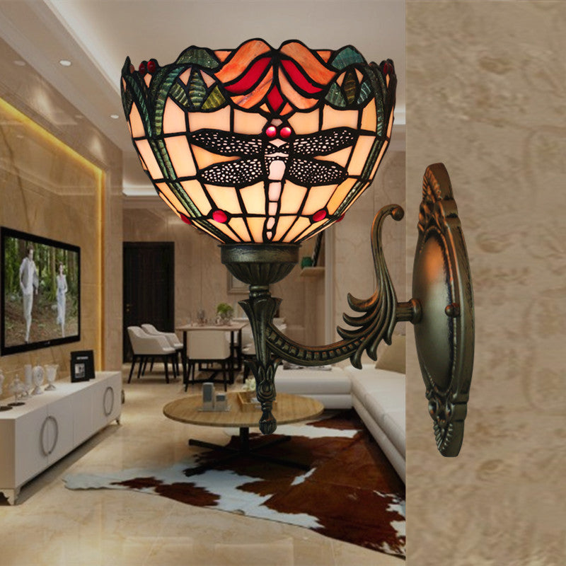 European Dragonfly Glass Wall Light