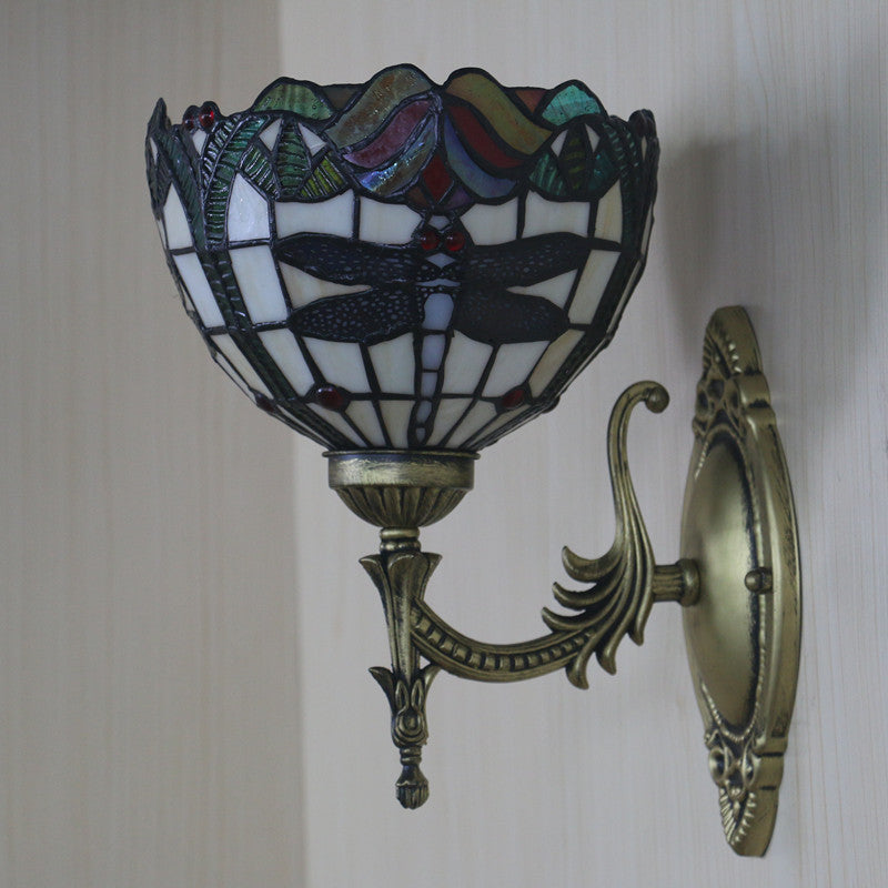 European Dragonfly Glass Wall Light