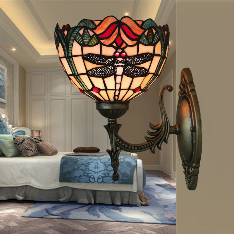 European Dragonfly Glass Wall Light