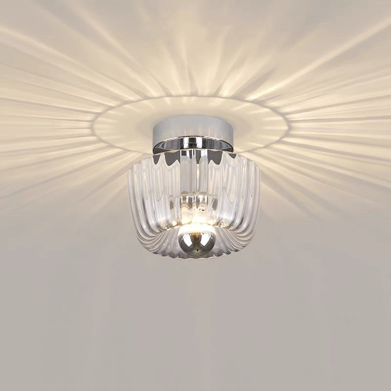 French Transparent Chrome or Gold Ceiling Light / White light / Chrome