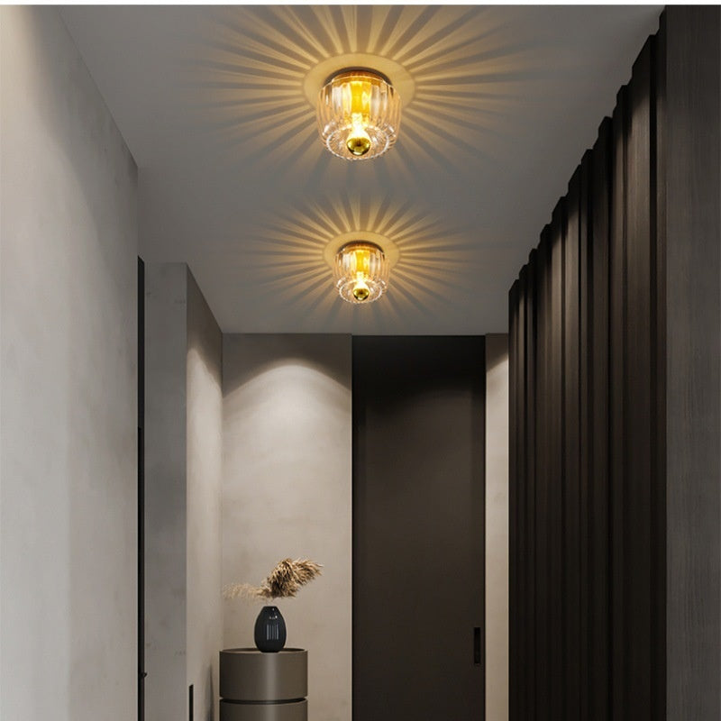 French Transparent Chrome or Gold Ceiling Light / White light / Gold