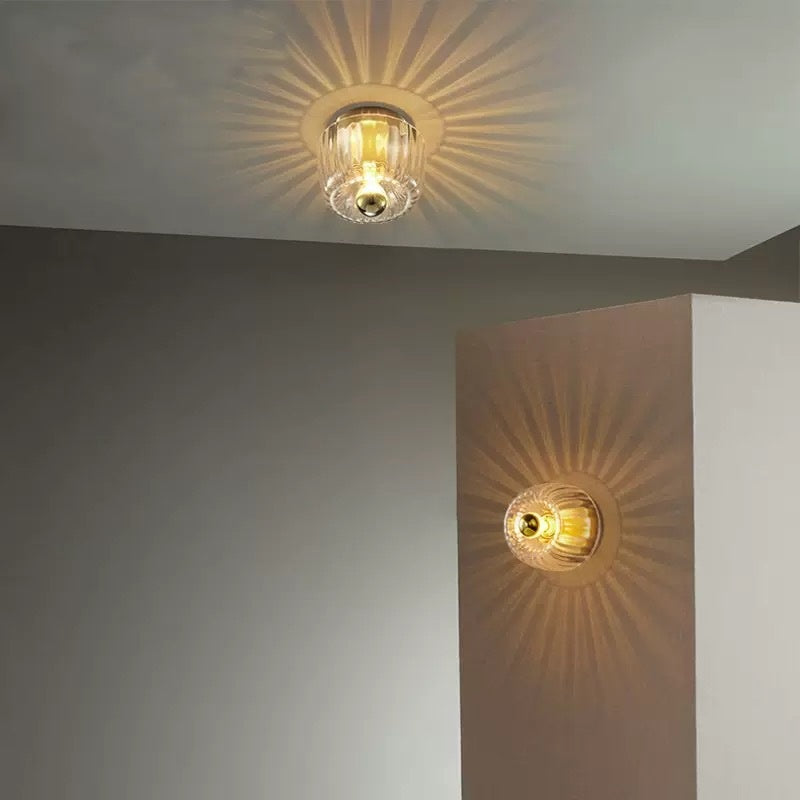 French Transparent Chrome or Gold Ceiling Light / Neutral light / Chrome