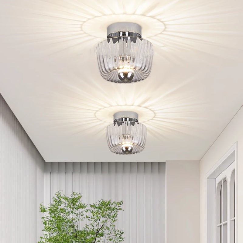 French Transparent Chrome or Gold Ceiling Light / Neutral light / Gold