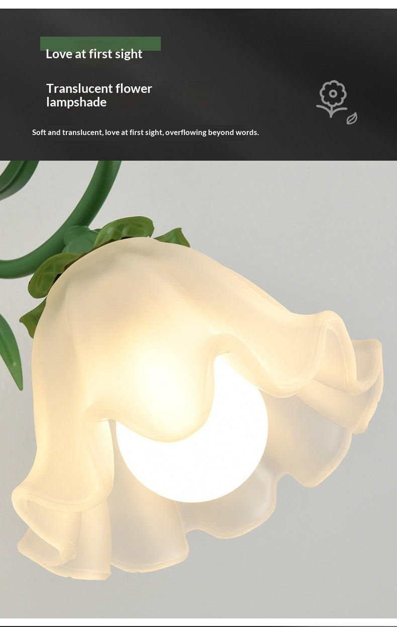 Minimalist Floral Wall Light / Warm Light / White