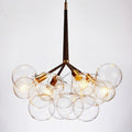 Nordic 3-Light Glass Bubble Pendant Light / Gold Black / 3 LED Light Bulbs