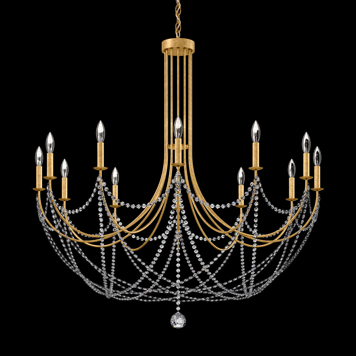 Optic Crystal Heirloom Gold Chandelier / Heirloom Gold