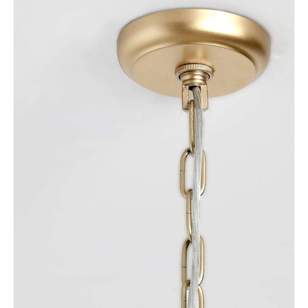 White Wood Beaded Round Chandelier