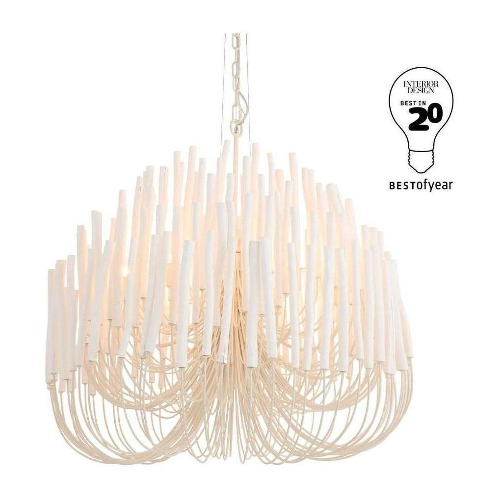 Whitewashed Wood Multi-Tier Chandelier / Large