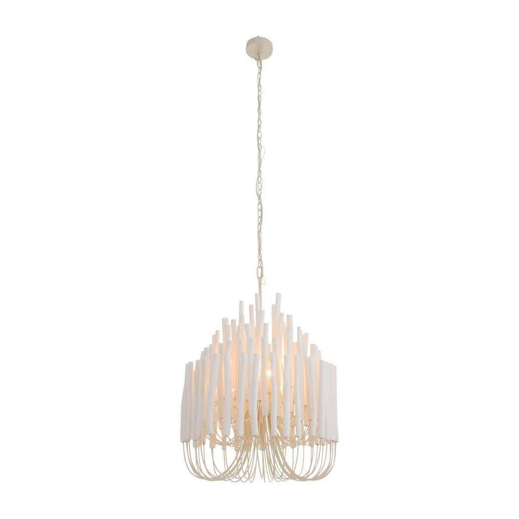 Whitewashed Wood Multi-Tier Chandelier